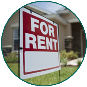 A "For Rent" sign outside of a home that could be receiving Ronhert Park property management from Alliance